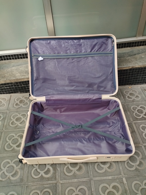 juego maleta viaje beige crema plastico 1u